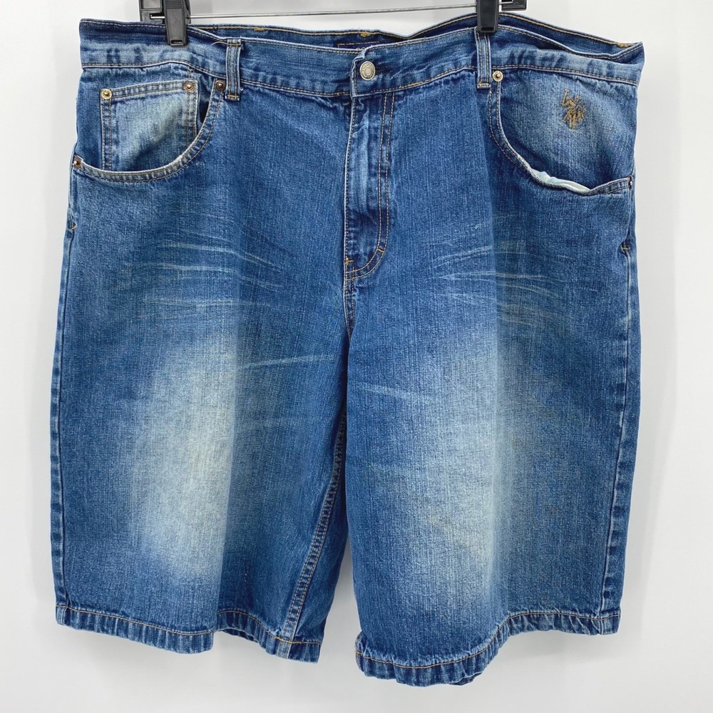 Vintage US Polo ASSN Jean Shorts Men's 42 Blue Baggy Skater Jorts Hip Hop 90s